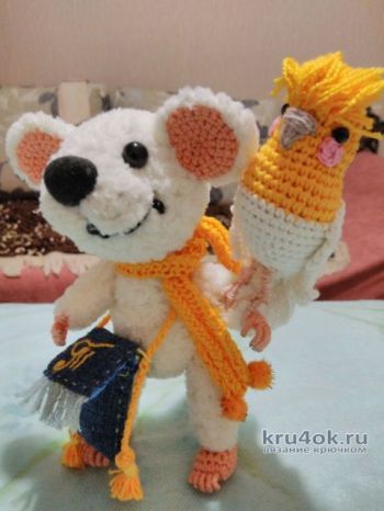 Мышонок Тим и его друг Кеша из плюшевой пряжи